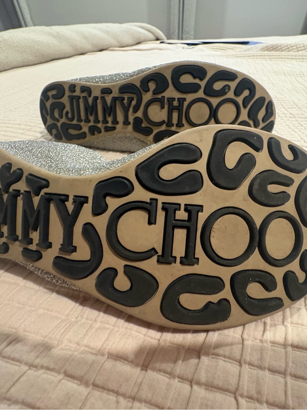 Jimmy Choo Kids Silver Glitter Slip-On Sneakers